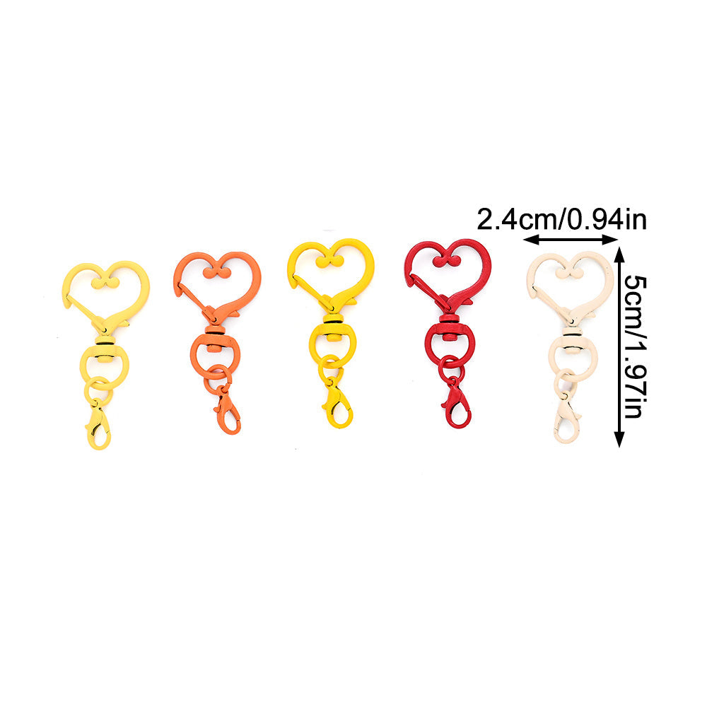 Heart Keychain Buckles with Mini Lobster Clasps