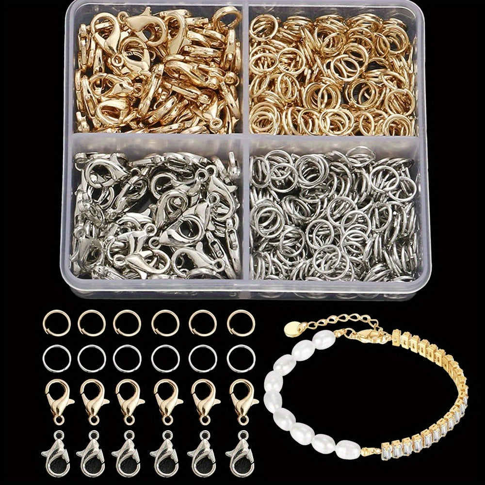 500-Piece Gold and Silver Lobster Clasp & Jump Ring Set