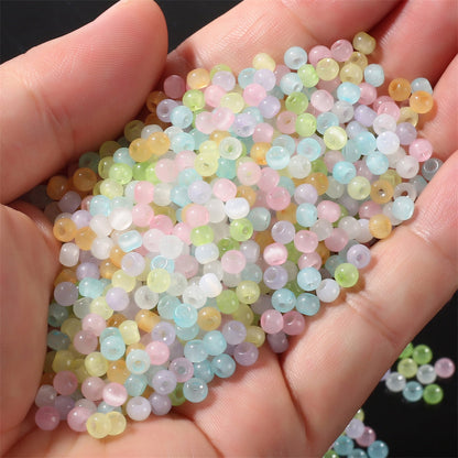 2000PCS 4mm Cat's Eye Round Glass Seed Beads