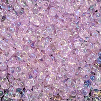 Rainbow Glass Rice Spacer Beads