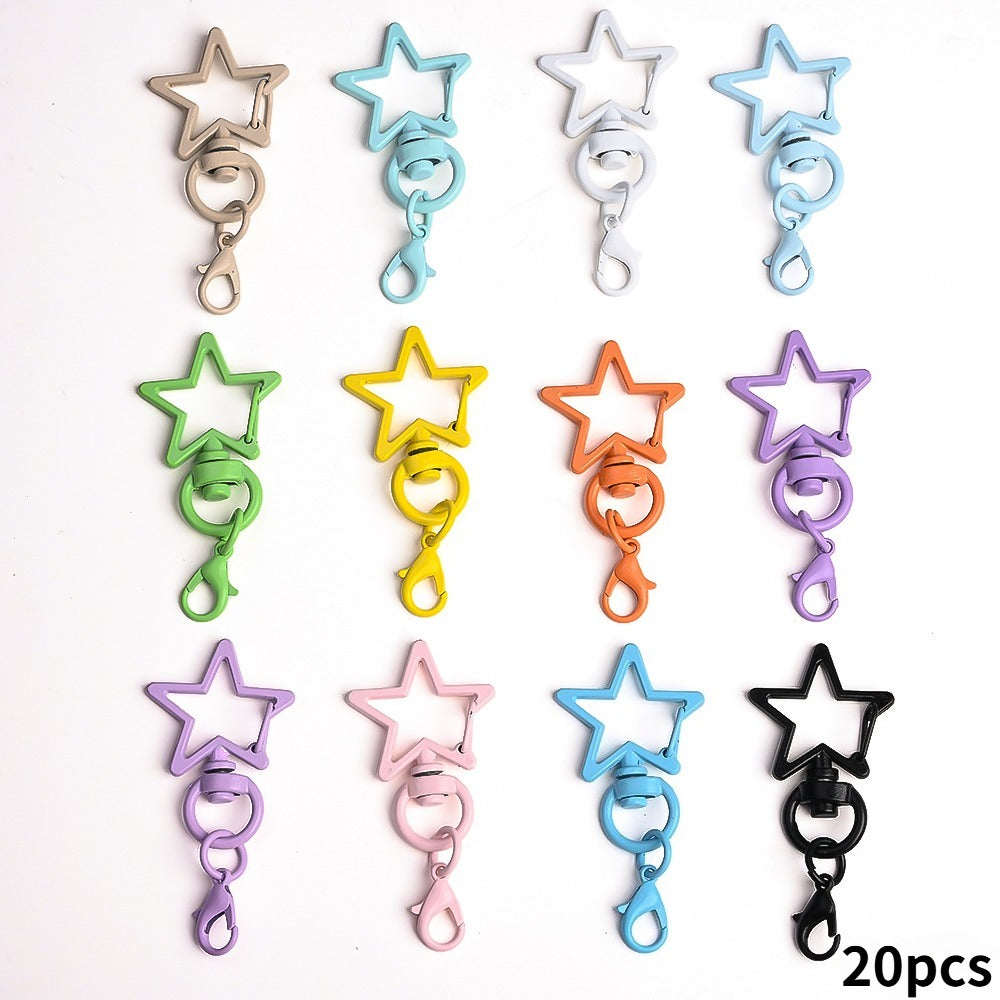 20PCS Multicolor Heart Keychain Buckle Set with Lobster Clasps