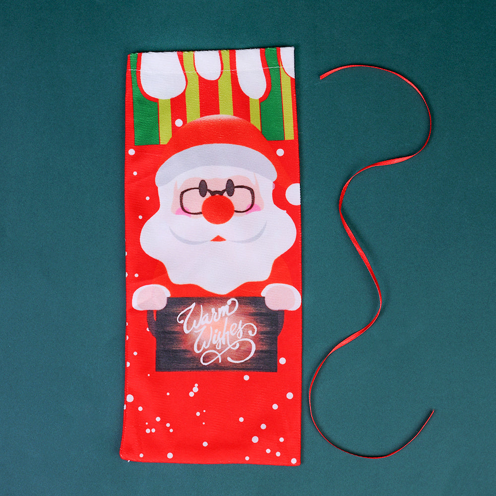 1/3PCS 13×32cm Christmas Character Wine Bottle Bag Set