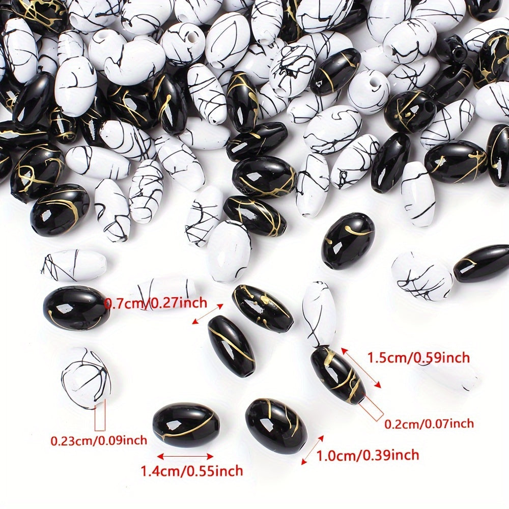 Black Gold Silk Thread Acrylic Beads