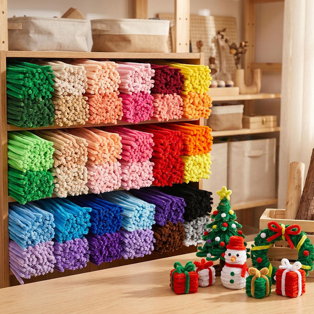 Mixed Color Fuzzy Twist Sticks