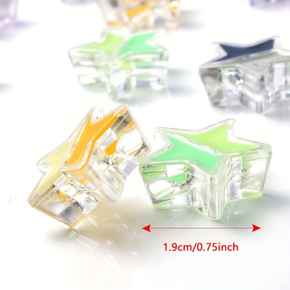 20PCS 19mm Gradient Star Acrylic Spacer Beads
