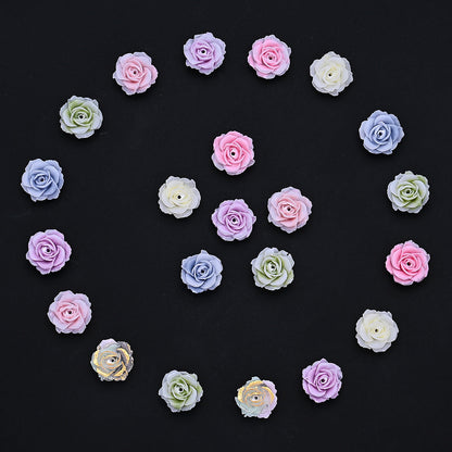 Gradient Resin Camellia Spacer Beads