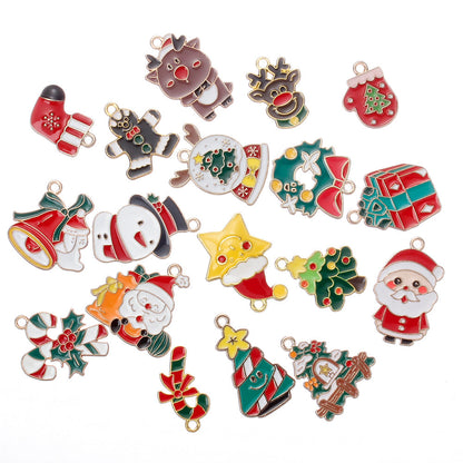 10/18PCS 13–29mm Christmas Alloy Pendant Set