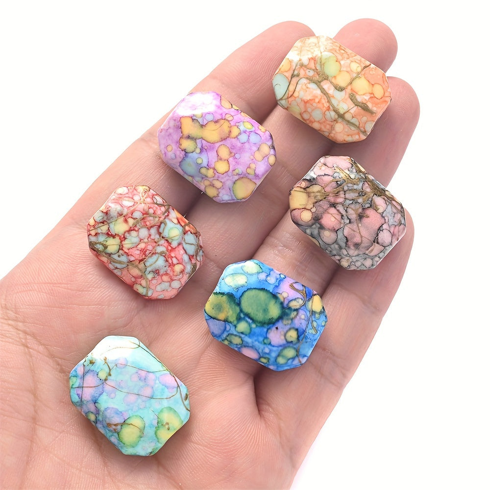 Mixed Color Hexagonal Acrylic Beads
