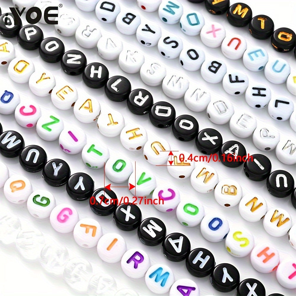 100PCS 4×7mm Heart-Shaped A-Z Letter Acrylic Bead Set