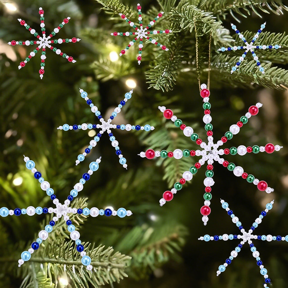 Christmas Snowflake Beaded Decorative Strands