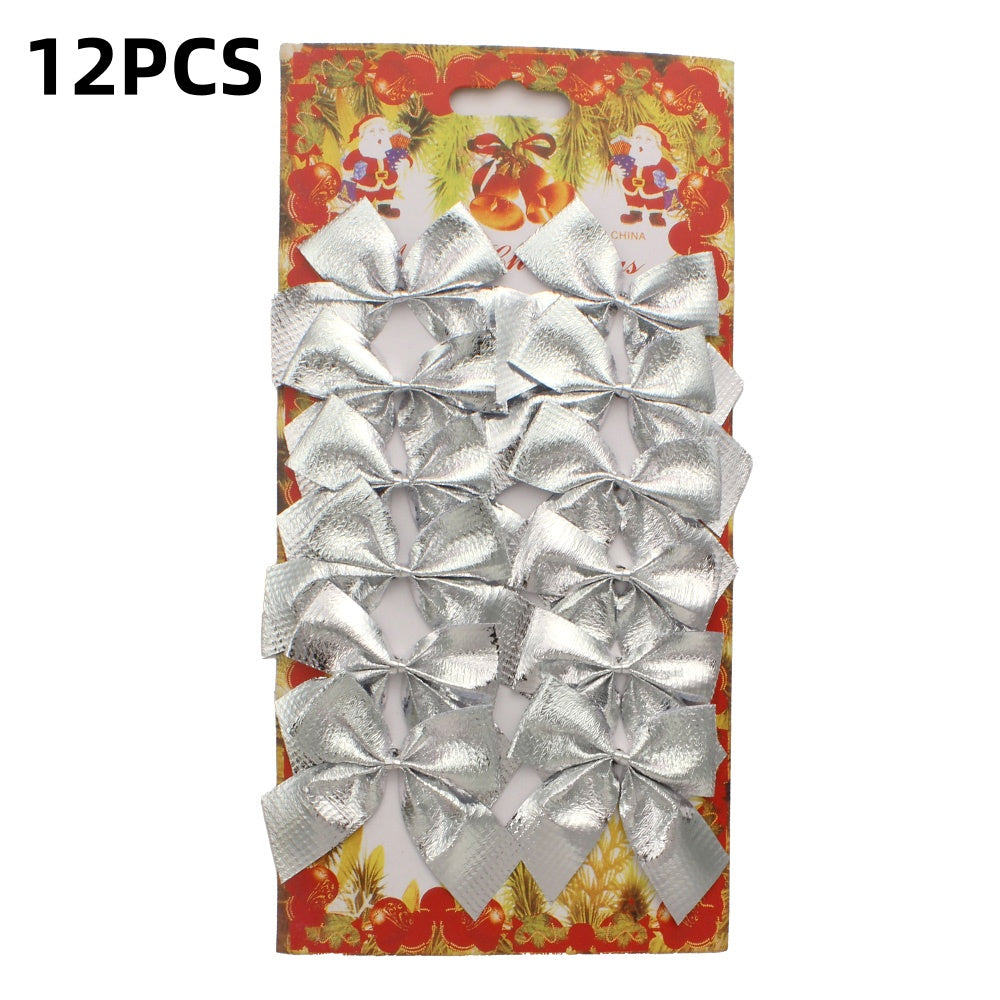 12-Piece Random Christmas Bow Polyester Decorations