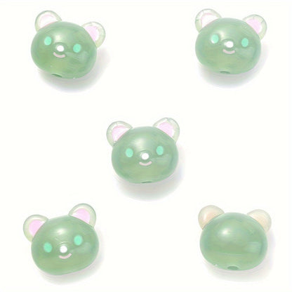 Luminous Bear Head Acrylic Beads