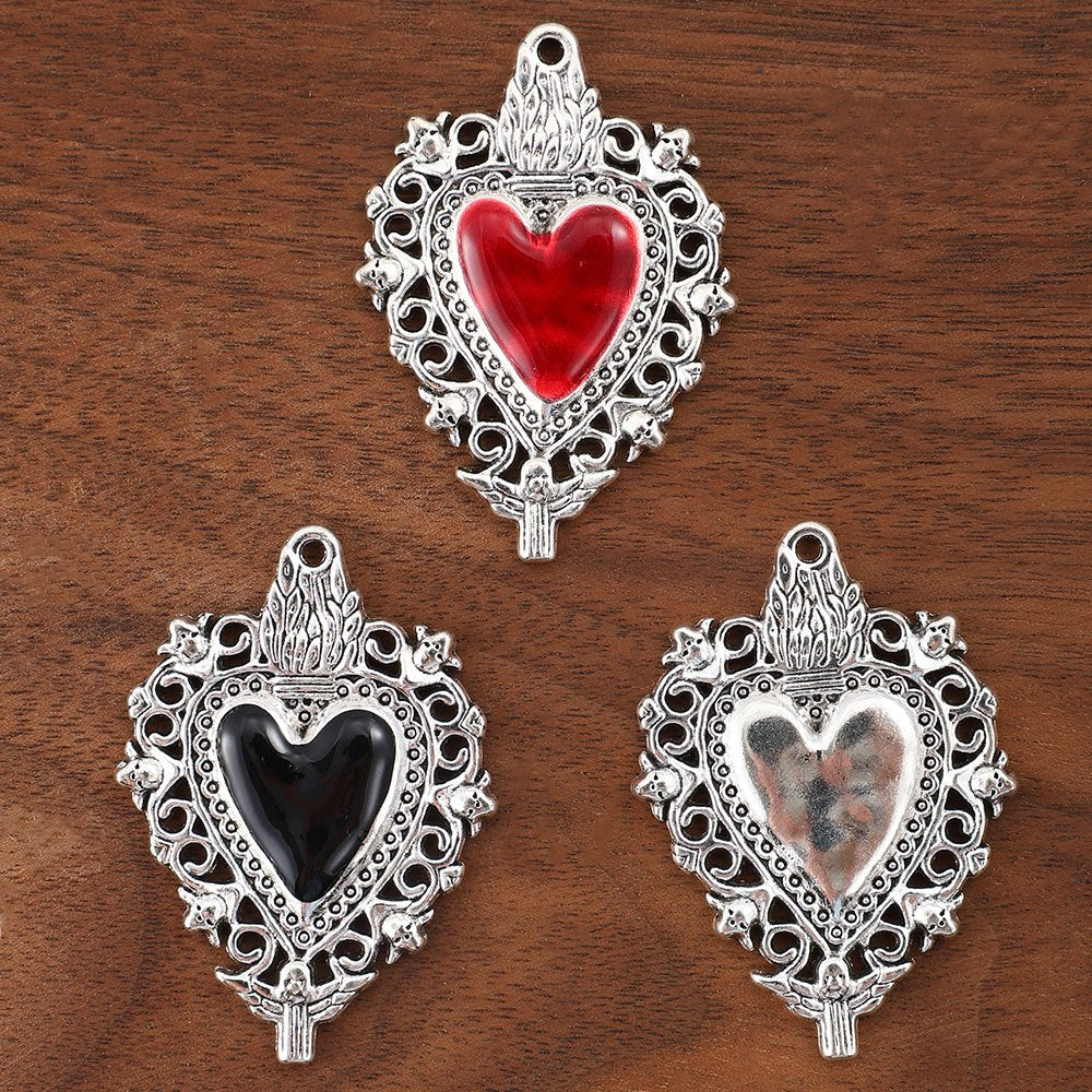 Love & Peach Heart Alloy Hook Charms