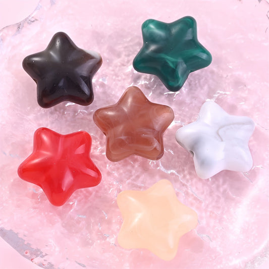 20PCS 20mm Colorful Pentagon Acrylic Spacer Beads