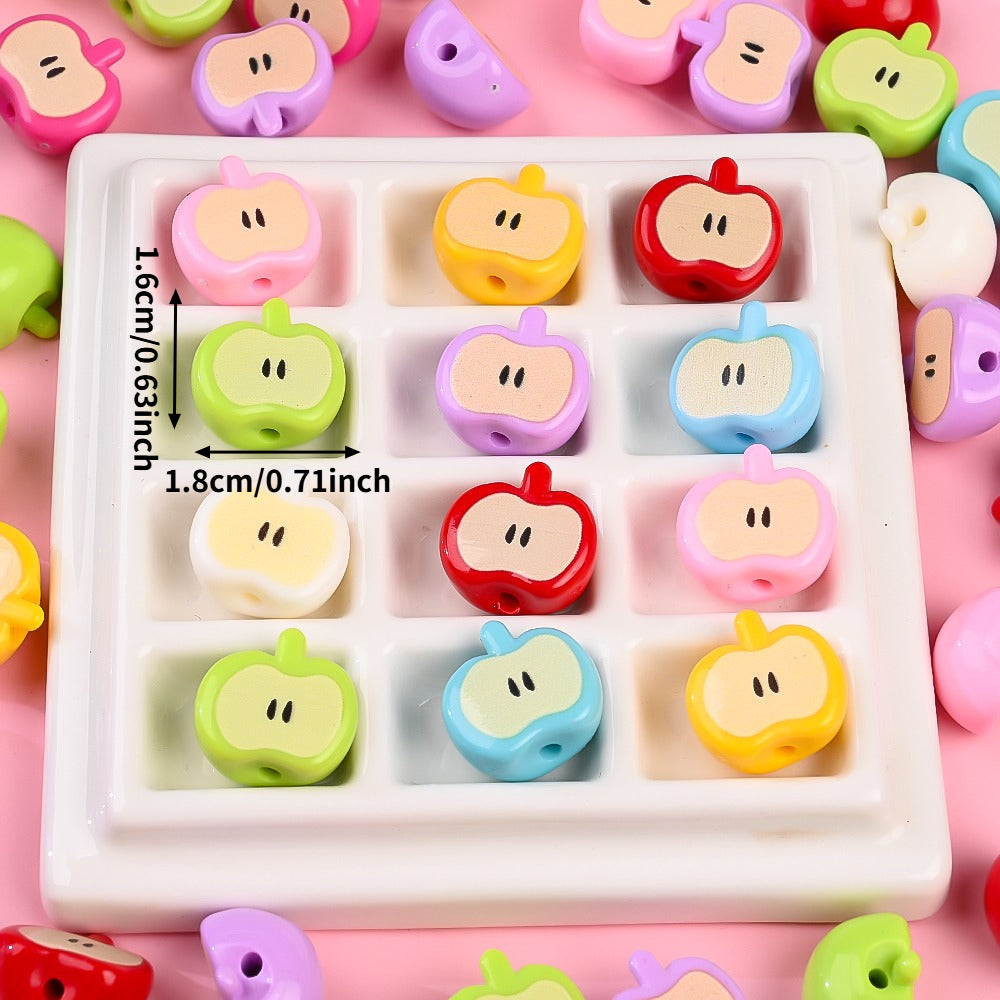 Christmas Red Apple Acrylic Beads