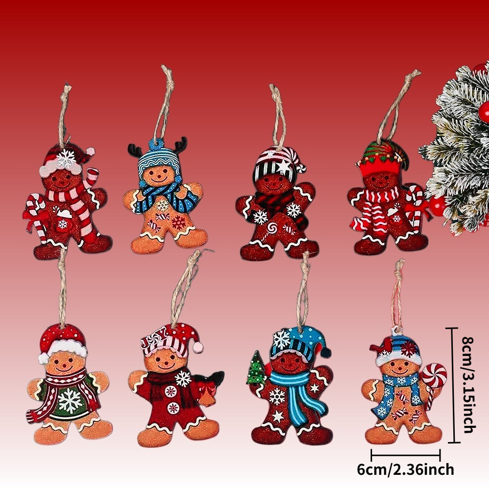 Wooden Gingerbread Man Christmas Ornaments