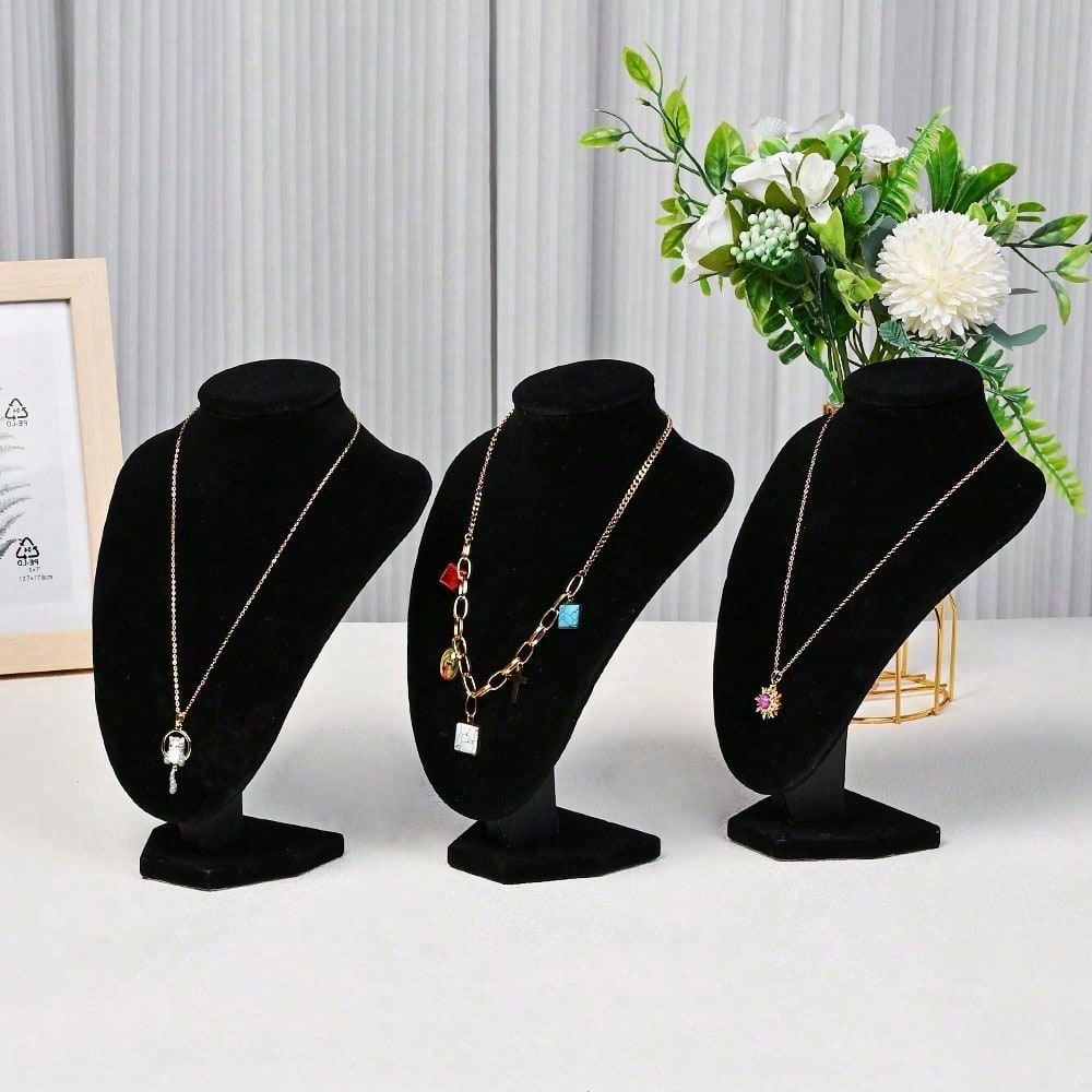 Black Velvet Necklace Display Stand