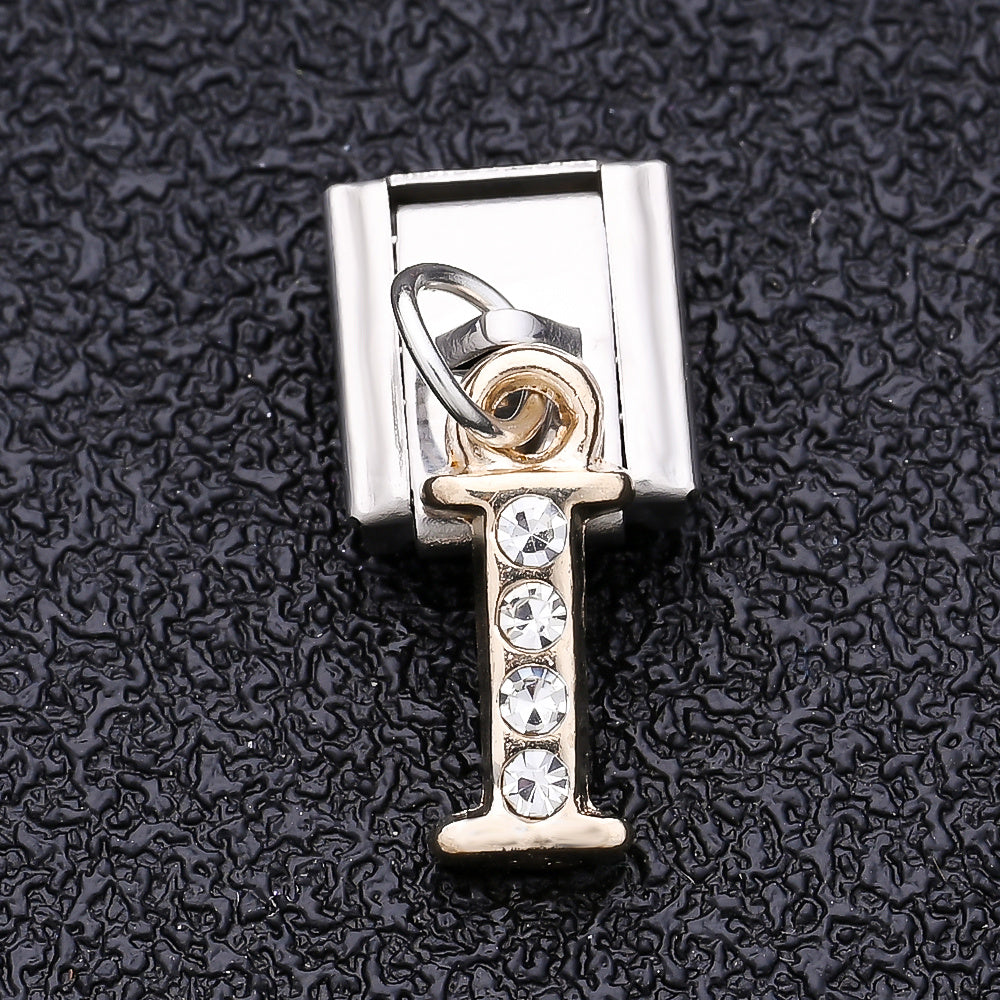 1PC Rhinestone A-Z Letter Modular Bracelet Charm Set