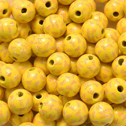 10PCS 16mm Green Round Wooden Bead Set