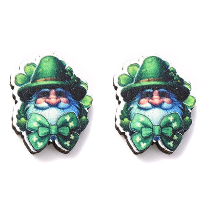Green Lucky Stud Earrings