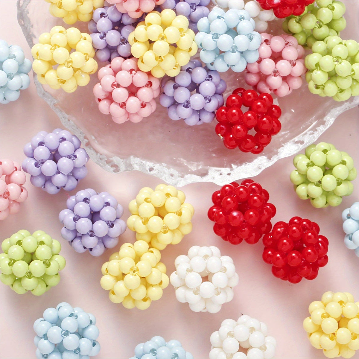 Macaron Woven Acrylic Beads