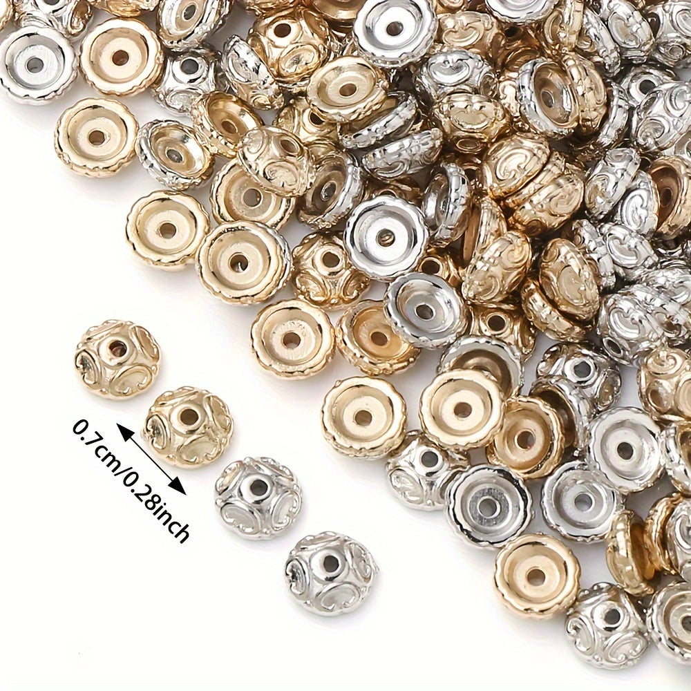 100PCS 7mm Semicircular Pattern Plastic Bead Set