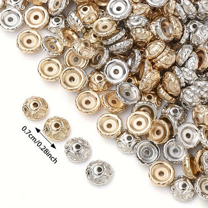 100PCS 7mm Semicircular Pattern Plastic Bead Set