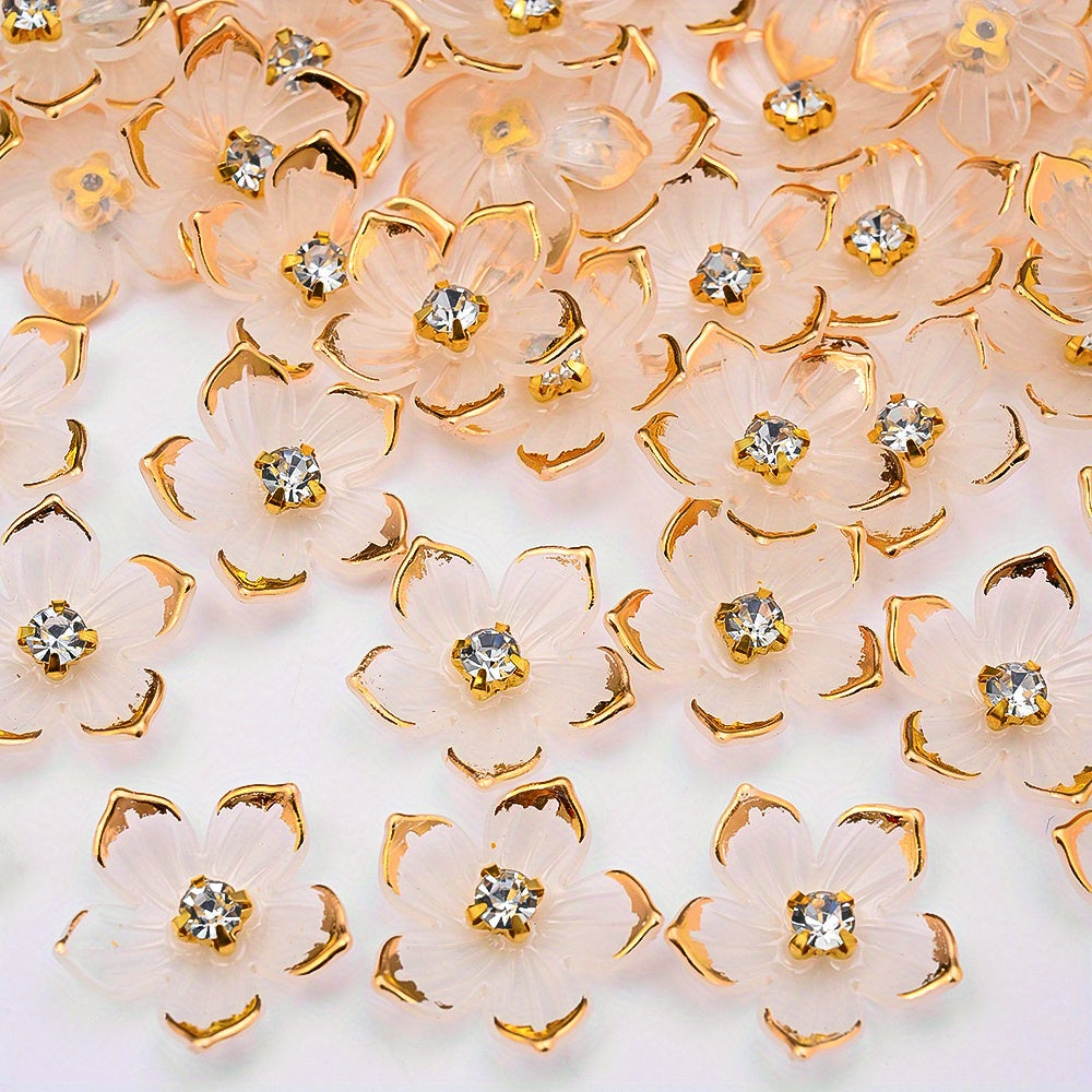 Gradient Five-Petal Flower Acrylic Beads