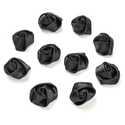 10PCS Multicolor Fabric Rose Bud Flower Embellishment Set