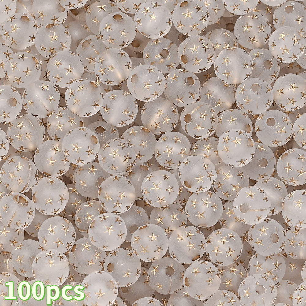 Matte Star Acrylic Spacer Beads