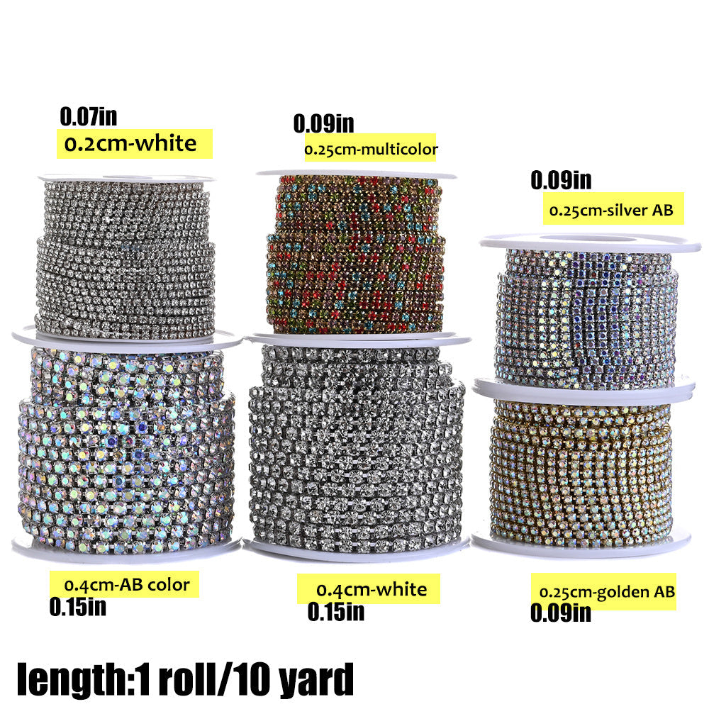 1 Roll 10 Yards Sparkling Rhinestone Chain Trim