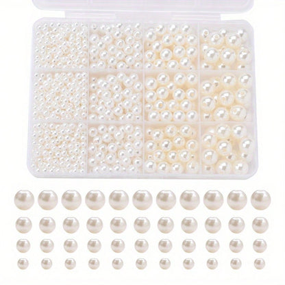 1100PCS Multi-Size Faux Pearl Bead Set