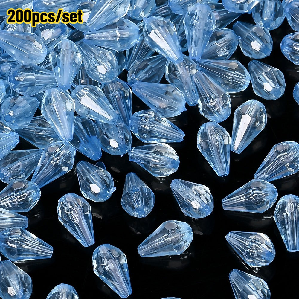 Faceted Waterdrop Acrylic Beads