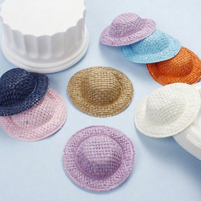 30-Piece Miniature Bohemian Straw Doll Hats