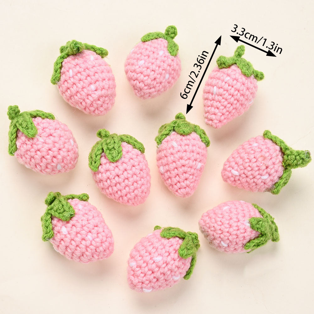 3-Piece Random Knitted Strawberry Charms