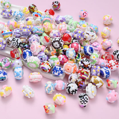 Painted Mixed Color Acrylic Beads