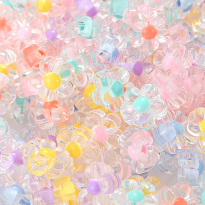 30/50pcs 11/12mm Translucent Floral Star-Shaped Acrylic Beads