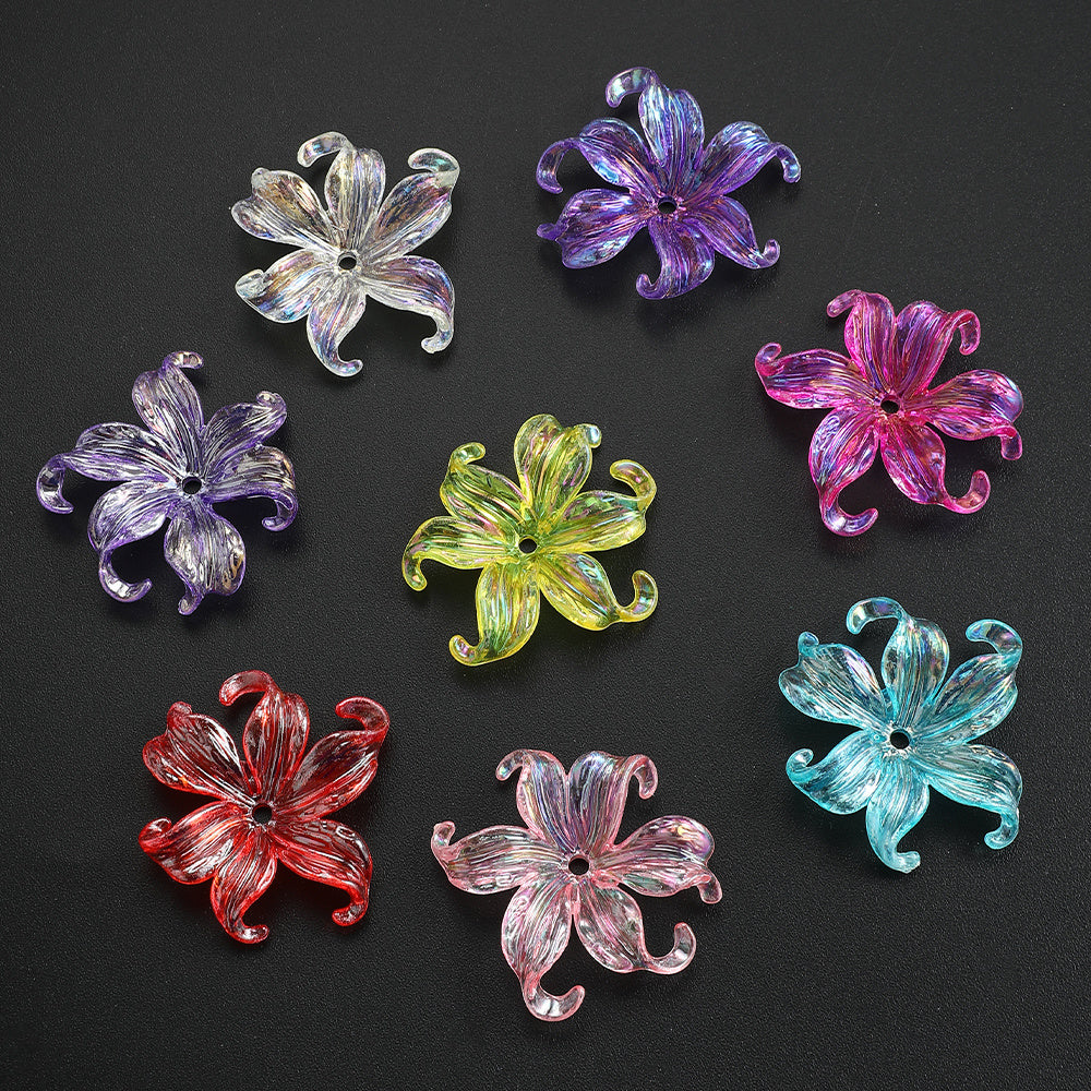 Acrylic AB Iridescent Petal Beads