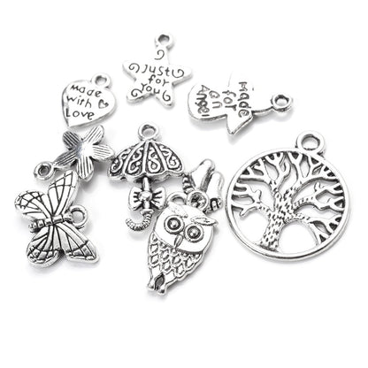 150 g Mixed Silver Charms Set