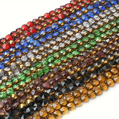 49PCS 6mm 16-Sided Faceted Glass Bead Set