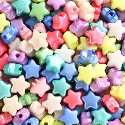 50/100PCS Assorted Styles Matte Acrylic Beads - Stars, Hearts, Butterflies