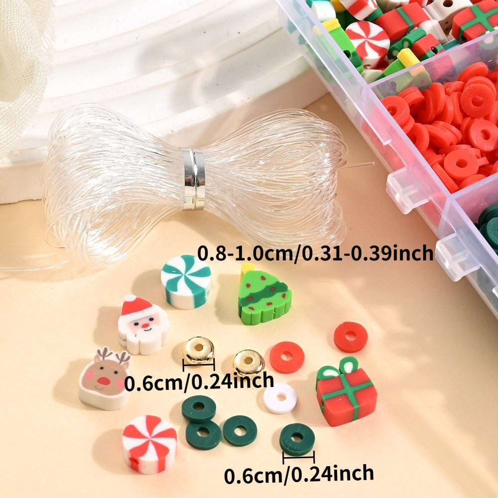 Christmas Polymer Clay Beads Set
