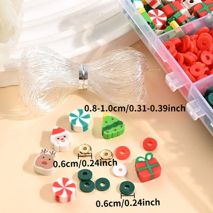 Christmas Polymer Clay Beads Set