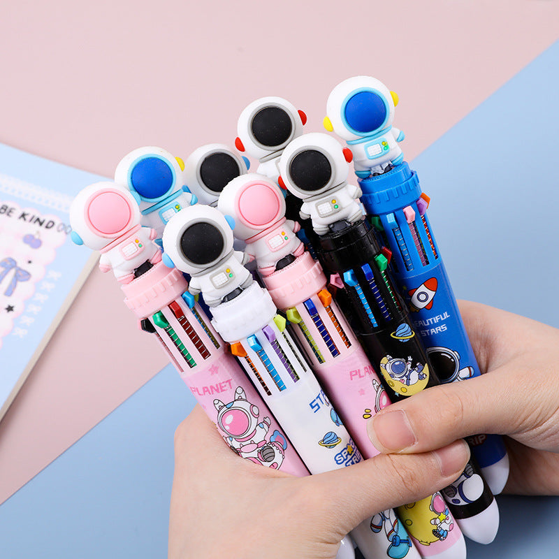 10-Piece 10-in-1 Colorful Astronaut Ballpoint Pens