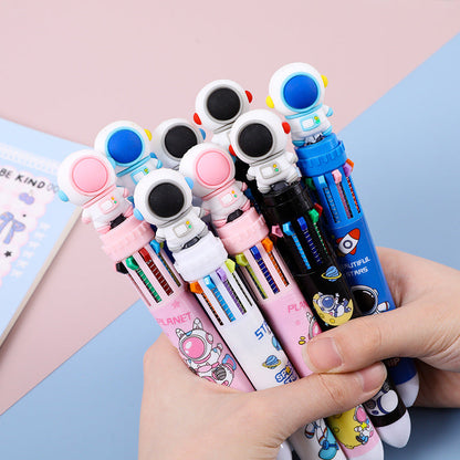 10-Piece 10-in-1 Colorful Astronaut Ballpoint Pens