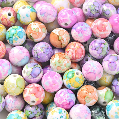 Mixed Color Round Acrylic Beads