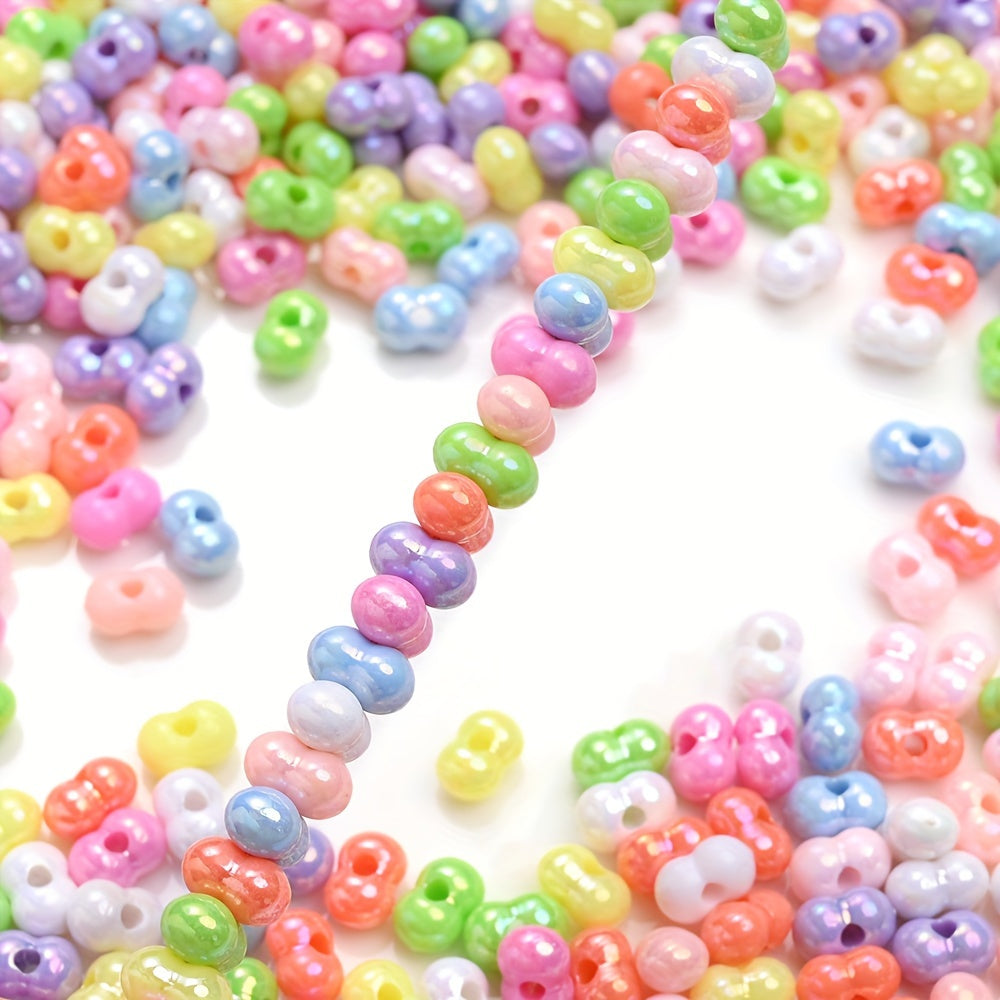 100/200PCS Multicolor Acrylic Peanut Bead Set