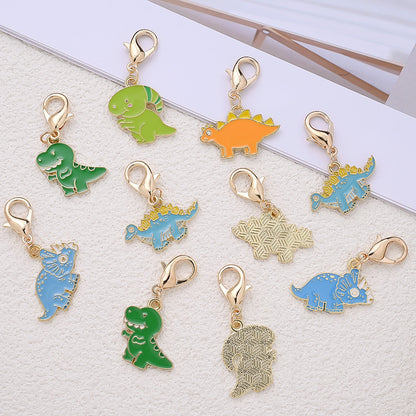 24PCS Multicolor Dinosaur Mini Keychain Set
