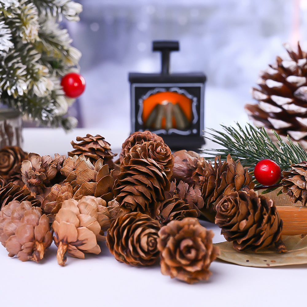 70-Piece 2-3 cm Natural Pine Cone Decorations
