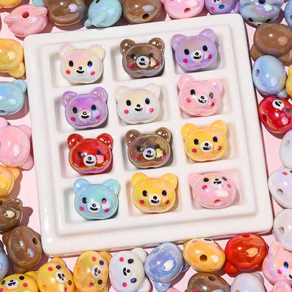 Shiny UV Bear Head Beads